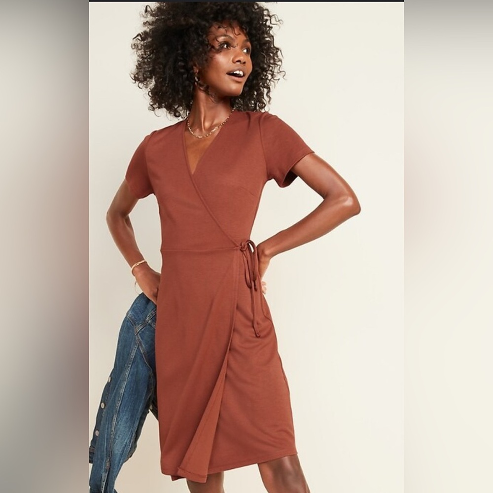 Ponte-Knit old navy Wrap-Front Sheath Dress NEW